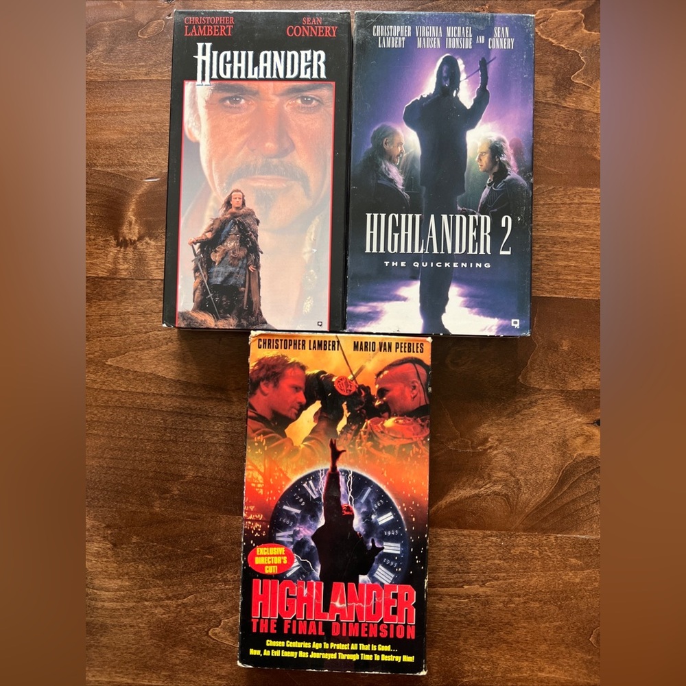 Highlander VHS set - Highlander, Highlander 2, Highlander Final Dimension